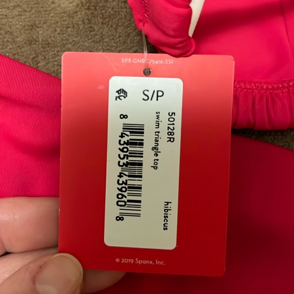 NWT Spanx Swim Bikini Top & Bottom hibiscus pink size Small - Picture 6 of 6